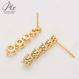 Moissanite Earrings Tassel Pendant Ear Stud Piercing  Ten Stones Round Shape 925 Sterling Silver Top Quality Wedding Jewelry