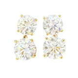 Earrings with 5.6/10CT D Color Round Moissanite 925 Silver Plated White Yellow Gold Ear Stud for Women Fashion Daily Jewely Gift