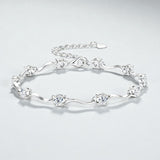 Moissanite Curve Wave Bracelet Adjustable Chain Chic Women’s Jewelry Subtle Sparkle Minimal Design Everyday Wear