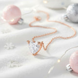 Love Heart Necklace with1/2/3CT D Color Moissanite S925 Plated White Yellow Rose Gold Chain for Woman Engagement Chrisrmas Charm