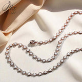 Round Moissanite Necklace for Women 925 Sterling Silver Jewelry Women's Moissanite Tennis Chain Gift