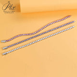 3/4mm Round Moissanite Tennis Bracelet D-Color/Light Pink/Light Purple S925 Silver Exquisite Jewelry Anniversary Gift