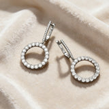 Hoop Earrings 2.6CT D White/Black/Champagne/Vivid blue Round Moissanite S925 Silver Plated for Fishion Party Gift Hypoallergenic