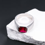 Moissanite Lab Grown Gemstone Ring Asscher Cut Moissanite Ruby Sapphire Colombian S925 Woman Man Anniversary Party Daily Charms