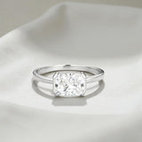 2ct Radiant Moissanite Ring High-Flash Center Stone Classic Minimalist Style Wedding Engagement Band Gift for Her