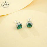 3-6.5CT Custom Earrings Lab Grown Gemstone Emerald/Ruby 925 Silver Gift Hypoallergenic Fade Resistant Factory Direct Sale