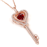 Moissanite Necklace Key D color 6.5mm 1ct  925 Sterling Silver Top Quality Pendant For Women Wedding/Anniversary Special Gift