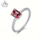 Emerald Cut Ring 1-10CT Moissanite&Ruby&Sapphire&Zambian 925 Sterling Silver Wedding Eternal Band Anniversary Gift Classical