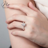 Pear Cut 1CT 925 Sterling Silver Half-Eternity Halo Moissanite Ring Women Only Gifts For Festivals And Anniversaries