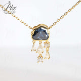 Light Luxury Design Blue Cloud Pendant Elegant Niche Collarbone Chain S925 / 10K / 14K / 18K Stylish & Sweet Necklace Women Exclusive Christmas Gift Allergy Resistant