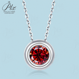 Moissanite  Pendant Luxury 1 Carat VVS1 Rose Gold K Red Color Necklace Clavicle Chain GRA Certified Lab Diamond Women Charms