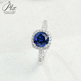 Gemstones Ring Round Shape Lab Grown Sapphire Padparadscha 925 Silver Proposal Wedding Band Hypoallergenic Anniversary Gift