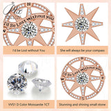925 Sterling Silver Gold-Plated Octagonal Star Compass Pendant Necklace with D/VVS1 Grade Moissanite Exquisite Women's Jewelry