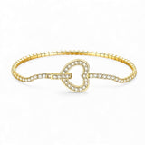 Moissanite Round Cut Multi Style Lock Design Bracelet Premium Radiant Jewelry Versatile Lock Trendy Bracelet Popular Gift Idea