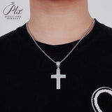 Dazzling Moissanite Hip-hop Cross Necklace - Hypoallergenic Choice for Easter Gifting to Family For Both Men and Women