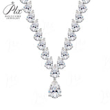 Pear Cut Engagement Moisssanite Tennis Necklace 925 Sterling Silver Jewelry Lady‘s Moisssanite Diamond Chain for Women
