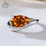 S925 Ring With 3CT Pear Shaped Moissanite D Color/Ruby/Sapphire/Colombian Emerald /Zambian Emerald VVS1 Clarity Customized For Banquet & Festival Gifts