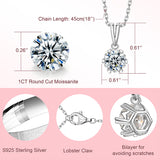 Moissanite Necklace Snowflake Pendant Multicolor Round Cut 925 Sterling Silver 1ct  For Women Wedding Bridal Fine Jewelry Charms