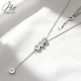 Classic Bubble Necklace D Color Round Moissanite Diamond S925 Silver Plated Dainty Chain for Enegament Party Daily Perfect Gift
