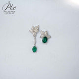 0.8-7CT Oval Cut Ruby/Sapphire/Colombian Emerald Earrings Lab-Grown Gemstone Jewelry Gift for Christmas Easter Hypoallergenic