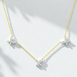 Butterfly Necklace with2.4CT D Color Marquise Cut Moissanite S925 Plated White Yellow Rose Gold Chain Engagement Chrisrmas Daily