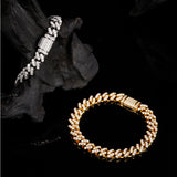 Single Row Double Row Triple Row Moissanite Cuban Link Bracelet 925 Silver Round Cut D Color Suitable for Women Man  Engagement