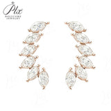 Earrings with 2.4CT D Color Marquise Cut Moissanite 925 Silver Plated White Yellow Rose Gold Ear Stud Women Fashion Daily Jewely