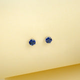 Round Colored Gemstones Earrings with Ruby Sapphire Colombia Padparadscha Paraiba S925 Four-claw Six-claw Design Fishion Gift