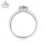 Emerald Moissanite Adjustable Solitaire Ring Women Only Gifts For Festivals And Anniversaries