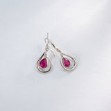 4X6mm Lab Grown Gemstone Earrings Ruby Sapphire Colombia S925 Butterfly Long Earring for Women Fashionable Christmas Party Daily