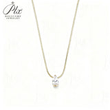10K 14K 18K Yellow Gold Snake Chain Necklace 2CT Pear Cut Lab Diamond Pendant Necklace Custom Birthday Anniversary Gift