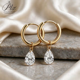 Lab Grown Diamond Earrings New Arrival Design 10K/14K/18K Solid Yellow Gold Pear Cut 1ct DEF VS Minimalist Stud Earrings for Women Hypoallergenic for Daily Wear Factory Direct Supply