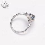 Engagement Ring Salt and Pepper Moissanite Diamond Pear Cut 925 Sterling Silver Plated with 18k Gold Wedding Jewelry Vintage