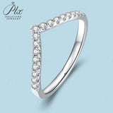 Round Moissanite Wishbone Stackable Band Ring Women Only Gifts For Festivals And Anniversaries