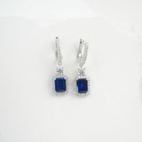 Emerald Cut 2.7-4CT Custom Earrings for Women Lab Grown Gemstones Ruby/Sapphire/Padparadscha Hypoallergenic Christmas Gift