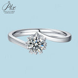 Snowflake Twisted Round Moissanite Solitaire Ring Women Only Gifts For Festivals And Anniversaries