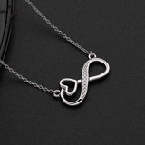 The Infinite Love Series 925 Silver Necklace Moissanite Round Cut VVS1 Pendant Luxury Jewelry for Women