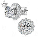 Moissanite 12 Colors Diamond Screw Back 2 in 1 Stud Earrings Multi Color 0.5-1ct Women 925 Silver New Fine Jewelry Wedding Jewel