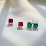 Customized Earrings Emerald Princess Ruby Sapphire Colombia Padparadscha S925 Styles Ear Studs for Thanksgiving Christmas Gift