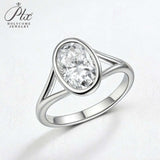 Oval Ring with 2.5CT D Color Moissanite Diamond 10k 14k Gold Plated 925 Silver for Women Man Engagement Wedding Party Jewely