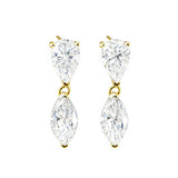 Moissanite Earrings with 4CT Multicolor Pear Marquise Cut Moissanite 925 Silver Ear Stud for Woman Fashion Daily Christmas Jewely