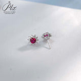 0.8-1.5CT Lab Grown Gemstone Stud Earrings 925 Sterling Silver Material Screw Back Design Suitable for Halloween/Christmas Gifts