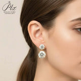 Earrings with 5.6/10CT D Color Round Moissanite 925 Silver Plated White Yellow Gold Ear Stud for Women Fashion Daily Jewely Gift