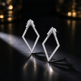 Moissanite Rhombus Stud Earrings For Women D Color VVS1 GRA Certificate 925 Sterling Silver Diamond Earring Bridal Wedding Party Trendy Fine Jewelry Gift