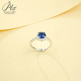 Gemstones Ring Round Shape Lab Grown Sapphire Padparadscha 925 Silver Proposal Wedding Band Hypoallergenic Anniversary Gift