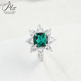 Customize Ring Cushion Cut Lab Grown Ruby Sapphire Columbia 925 Silver No Fade Hypoallergenic Anniversary Gifts Party Banquet