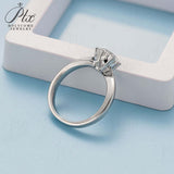 Flower Round Shape Moissanite Halo Half-Eternity Ring Women Only Gifts For Festivals And Anniversaries