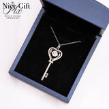 Love Key Dancing Pendant 1CT Round Cut Moissanite 925 Sterling Silver Daily Halo Necklace