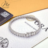 925 Silver 4*6mm Egg-Shaped Tennis Bracelet With D-Color Moissanite Unisex Ideal Gift For Gifting
