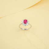 Gemstones Ring Oval Cut Lab Grown Ruby Sapphire Columbia Padparadscha 925 Silver Anniversary Gifts Charms Jewelry for Woman